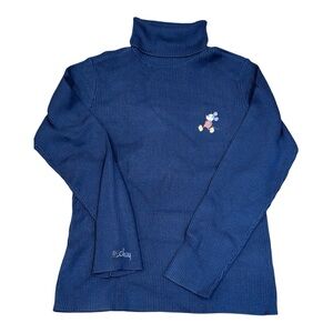 NWT Vintage Disney Mickey Mouse turtleneck sweater size Medium Navy color
